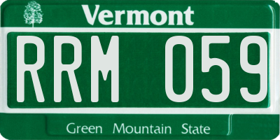 VT license plate RRM059