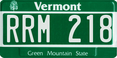 VT license plate RRM218