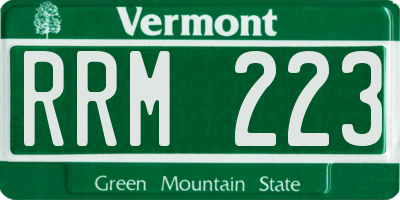 VT license plate RRM223