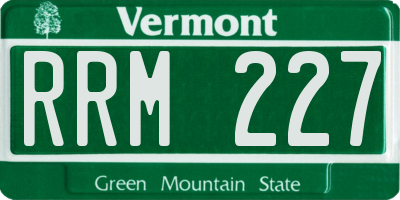VT license plate RRM227