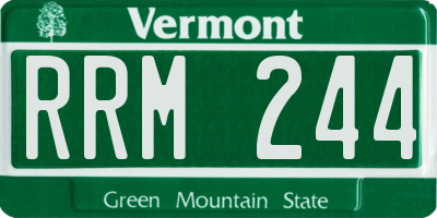 VT license plate RRM244