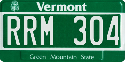 VT license plate RRM304