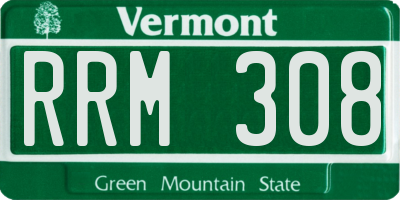VT license plate RRM308
