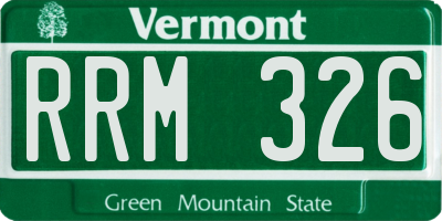 VT license plate RRM326