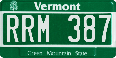 VT license plate RRM387
