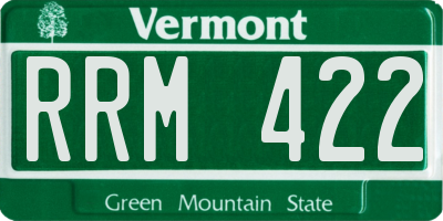 VT license plate RRM422