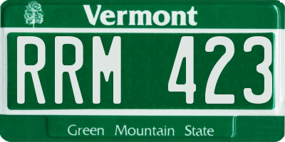 VT license plate RRM423