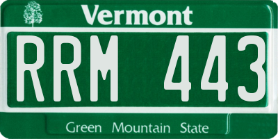 VT license plate RRM443