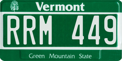 VT license plate RRM449