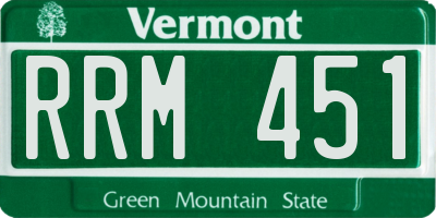 VT license plate RRM451
