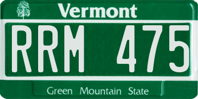 VT license plate RRM475