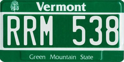 VT license plate RRM538
