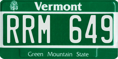 VT license plate RRM649