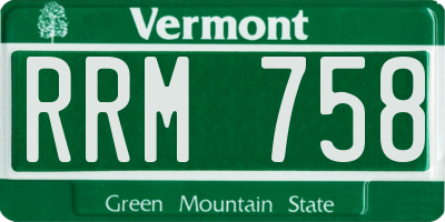 VT license plate RRM758