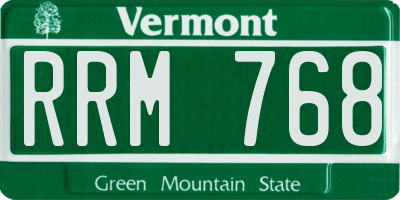 VT license plate RRM768