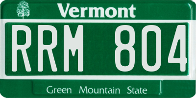 VT license plate RRM804