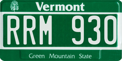 VT license plate RRM930