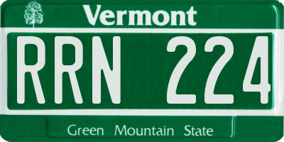 VT license plate RRN224