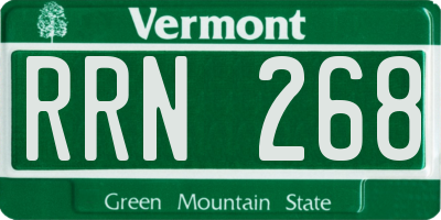 VT license plate RRN268