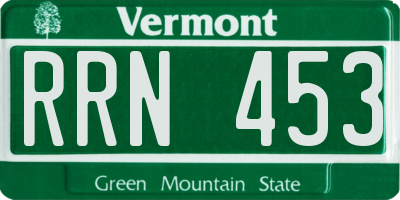 VT license plate RRN453