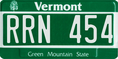 VT license plate RRN454