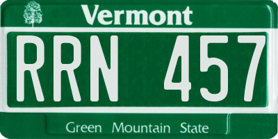 VT license plate RRN457