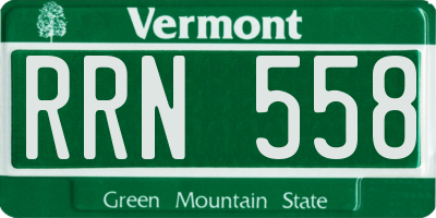 VT license plate RRN558
