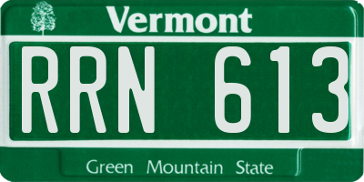 VT license plate RRN613