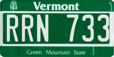 VT license plate RRN733