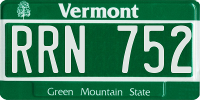 VT license plate RRN752