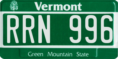 VT license plate RRN996