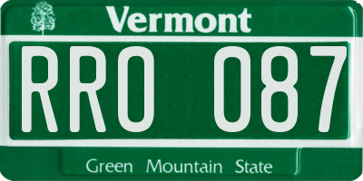 VT license plate RRO087