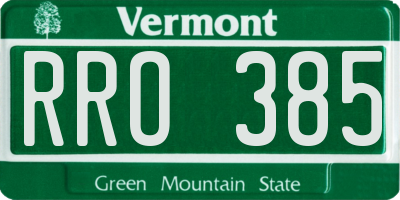 VT license plate RRO385