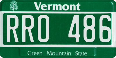 VT license plate RRO486