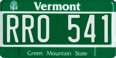 VT license plate RRO541