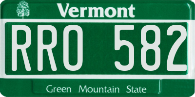 VT license plate RRO582