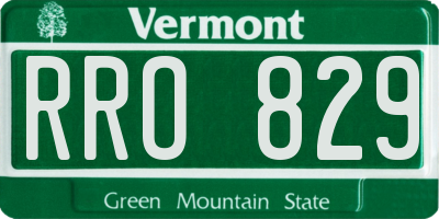 VT license plate RRO829