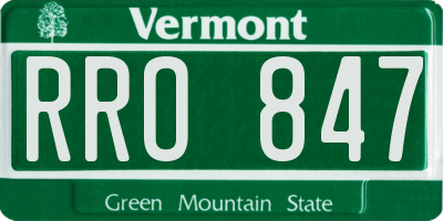 VT license plate RRO847