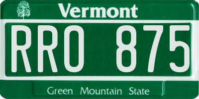 VT license plate RRO875