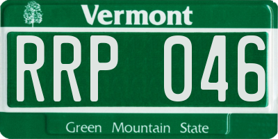 VT license plate RRP046