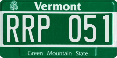 VT license plate RRP051