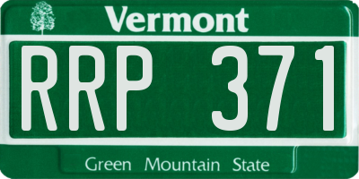 VT license plate RRP371