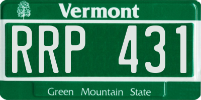 VT license plate RRP431