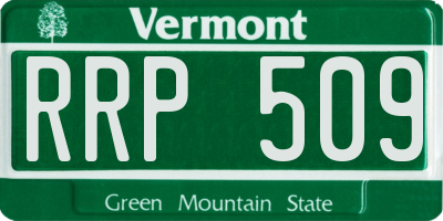 VT license plate RRP509