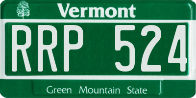 VT license plate RRP524