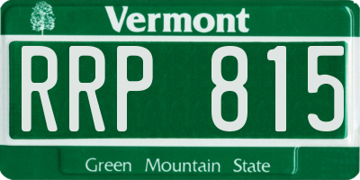 VT license plate RRP815