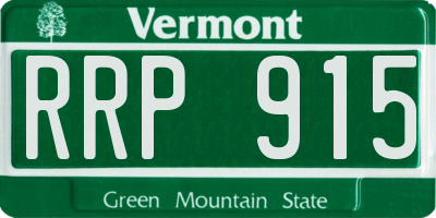 VT license plate RRP915