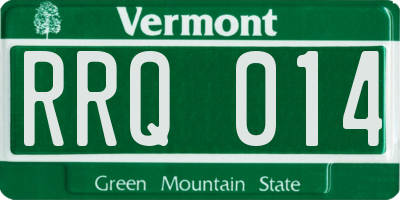 VT license plate RRQ014