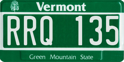 VT license plate RRQ135