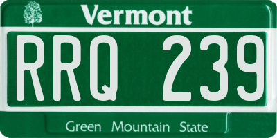 VT license plate RRQ239